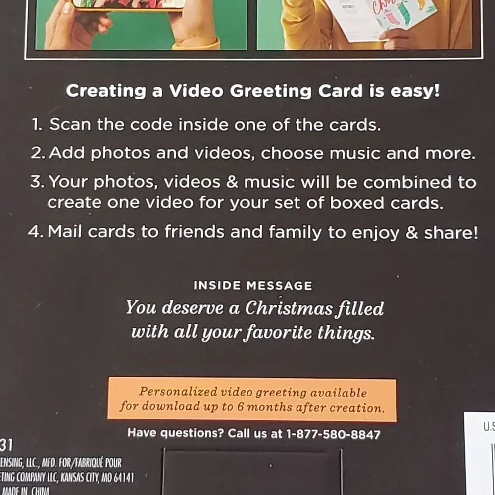 Hallmark Video Greeting Card Merrry Christmas Stockings Box of 10 Easy New